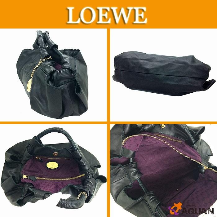 LOEWE LOEWE ロエベ ナッパアイレ ハンドバッグ レザー ブラック 黒 