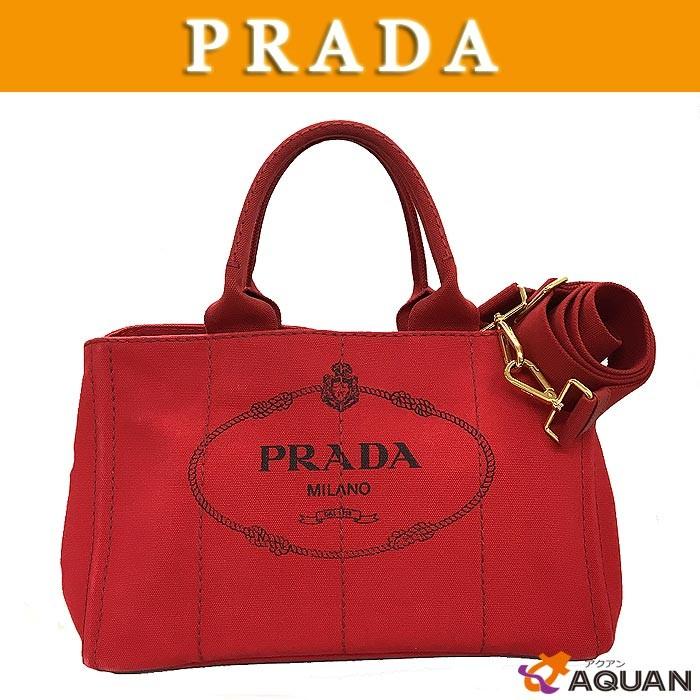 大特価セール PRADA プラダ カナパ キャンバス トートバッグ レッド 赤