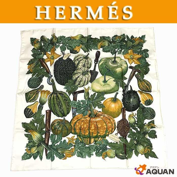 HERMES エルメス カボチャとコロシントカレ 90 スカーフ 大判スカーフ
