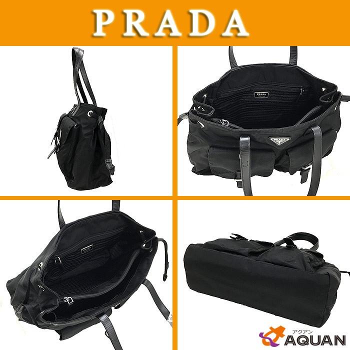 大特価セール！　PRADA　プラダ　トートバッグ　ナイロントート　ブラック　黒　ナイロン×レザー　BR3310　VELA　送料込み｜aquankyoya｜02