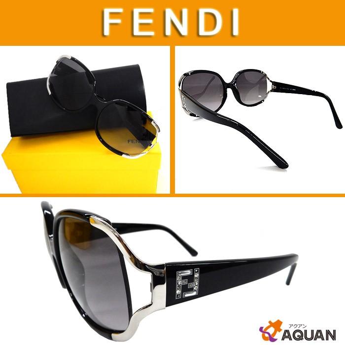 FENDI FENDI フェンディ サングラス FFロゴ ラインストーン ブラック 