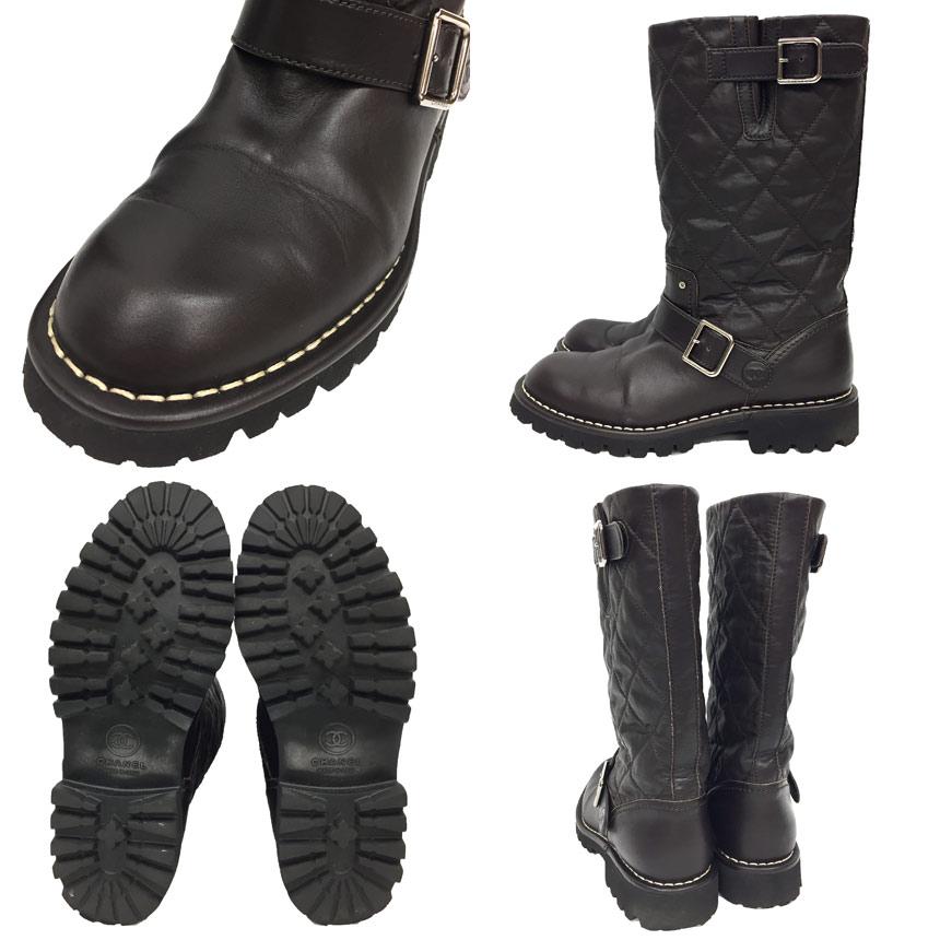 CHANEL シャネル☆エンジニアブーツ 37 マトラッセ