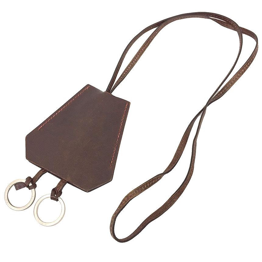 HERMES エルメス レザー クロシェット ネックレス キーベル キーリング 