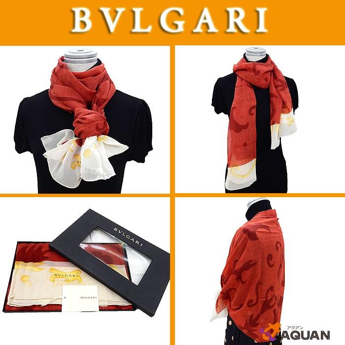 BVLGARI ブルガリ シルクシフォン スカーフ ロングストール ロング 