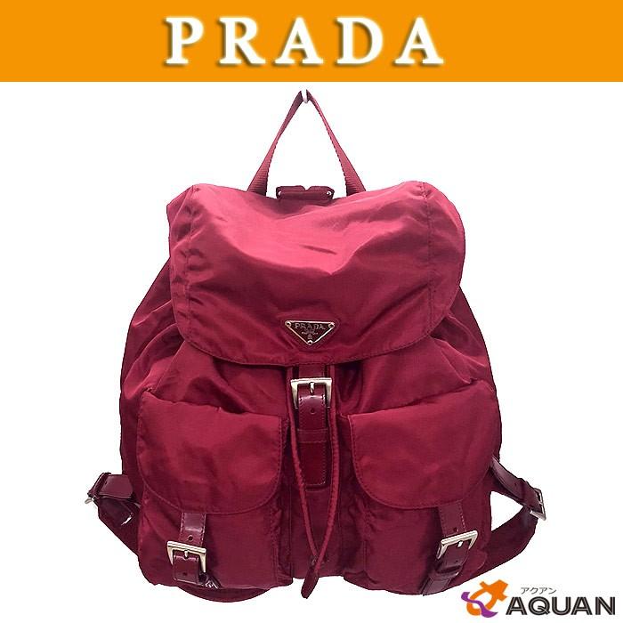 PRADA プラダ ワインレッド ナイロンリュック リュック リュックサック 