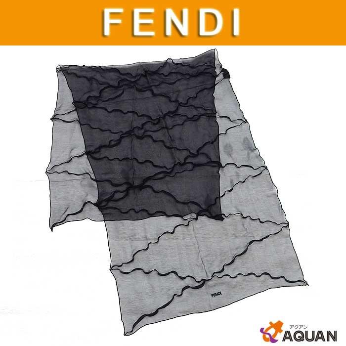 FENDI フェンディ シフォンストール ロングスカーフ ショール シルク  