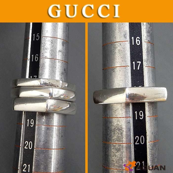 GUCCI GUCCI グッチ リング 指輪 3点セット 3連リング シルバー GUCCI GUCCI グッチ リング 指輪 3点セット 3連リング シルバー