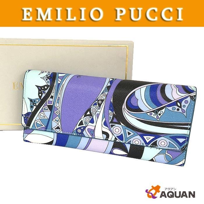 EMILIO PUCCI PUCCI エミリオプッチ 長財布 財布 プッチ柄 水色 EMILIO PUCCI PUCCI エミリオプッチ 長財布 財布 プッチ柄 水色