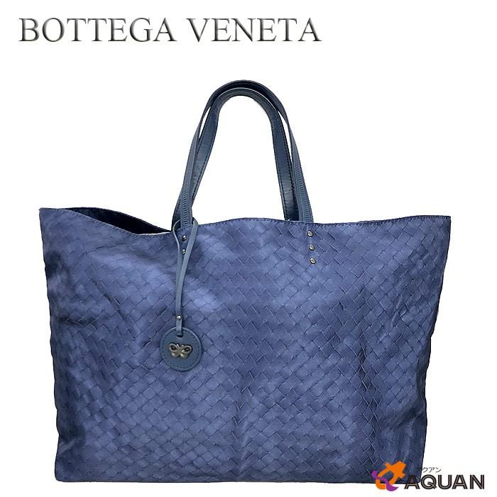 BOTTEGA VENETA ボッテガヴェネタ イントレッチオリュージョン トートバッグ ボッテガベネタ ナイロン ネイビー 送料込み