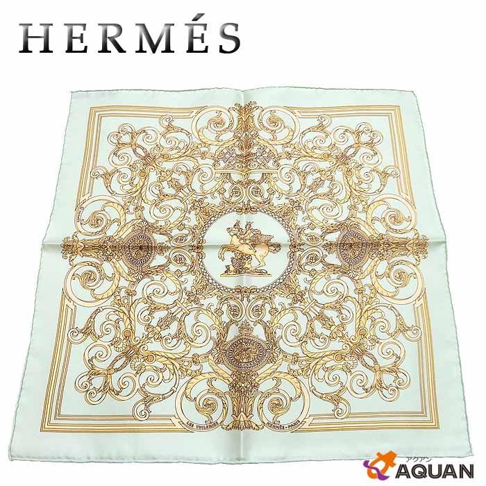 HERMES　エルメス　カレ45　プチスカーフ　スカーフ　LES TUILERIES　チュイルリー公園　シルク　ペパーミントグリーン　未使用 :  aq1417 : ブランド&着物館アクアン京や - 通販 - Yahoo!ショッピング