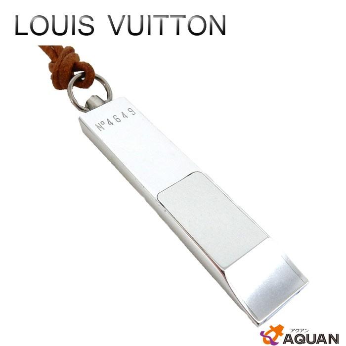 LOUIS　VUITTON　ルイヴィトン　ホイッスル　ネックレス　ヴィトンカップ　年限定　男女兼用　LVマーク　レザー×真鍮　キャメル×シルバー