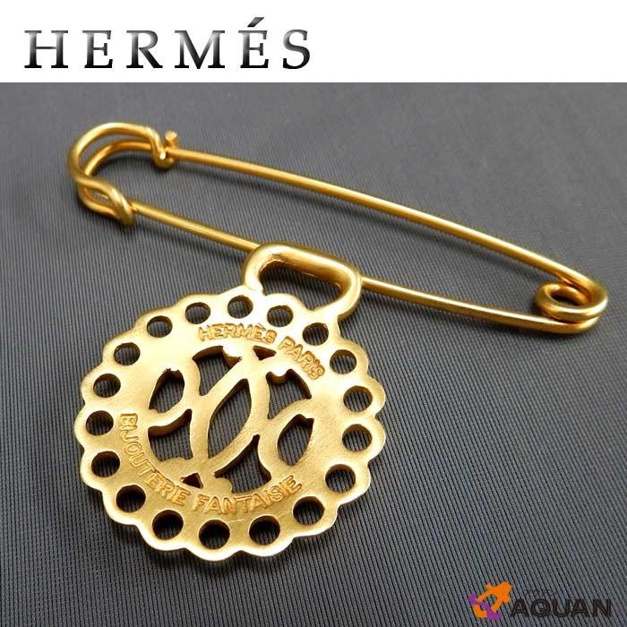 HERMES HERMES エルメス ブローチ ピンブローチ ゴールド 真鍮 HERMES HERMES エルメス ブローチ ピンブローチ ゴールド 真鍮