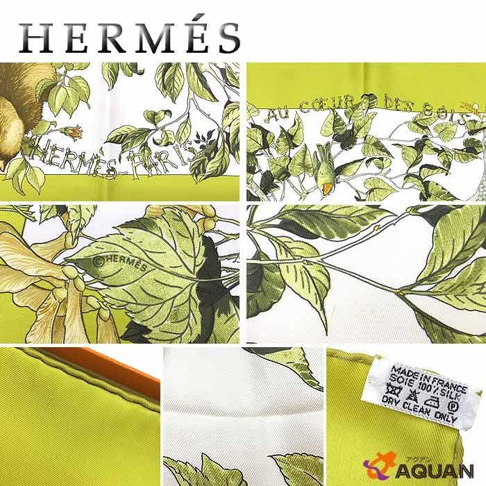 セール HERMES エルメス カレ90 スカーフ AU COEUR DES BOIS 森の中で 