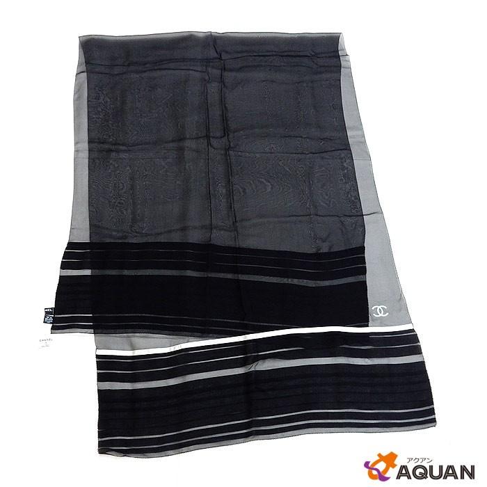 シャネル CHANEL シルクシフォン ロングスカーフ ストール ショール