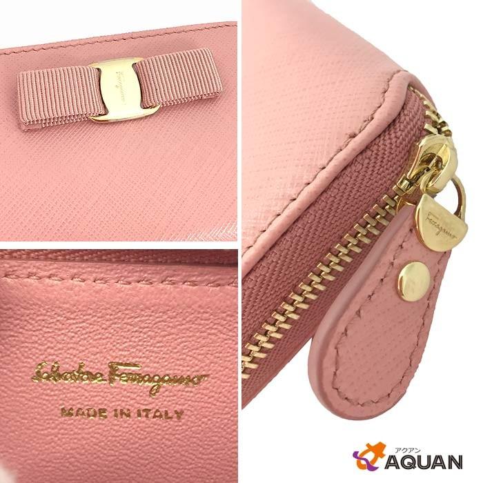 セール Salvatore Ferragamo サルヴァトーレ・フェラガモ ヴァラ コインケース リボン バラ ピンク 小銭入れ 財布 未使用