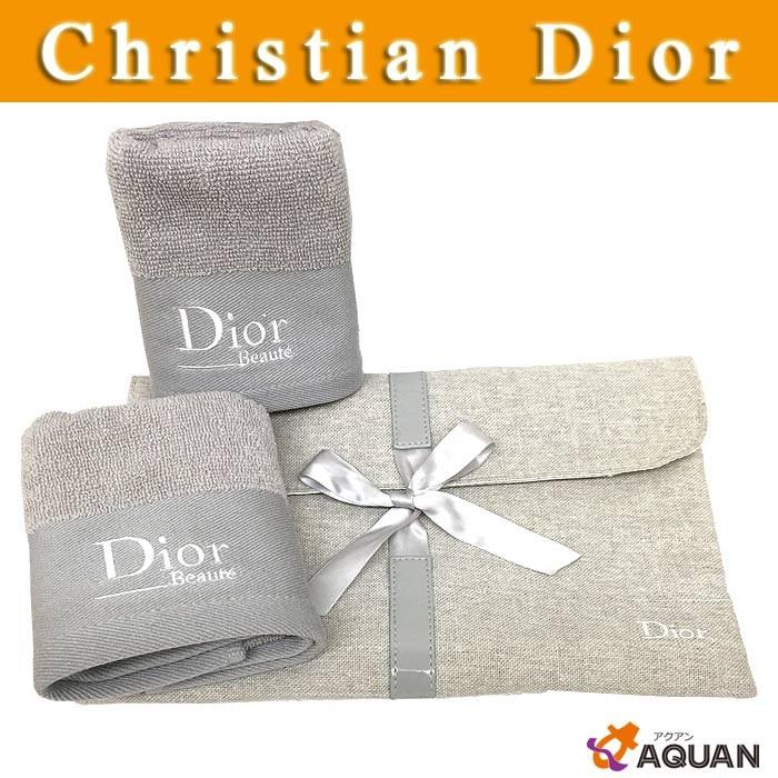 Christian　Dior　クリスチャンディオール　ディオール　タオル　タオルセット　ポーチ付き　綿100％　グレー : aq224 :  ブランド&着物館アクアン京や - 通販 - Yahoo!ショッピング