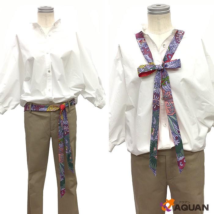 セール Hermes エルメス ツイロン ツイリー リボンスカーフ カシュカシュフルリ Tweillon Cache Cashe Fleuri シルク レッド パープル系 未使用 Aq2431 ブランド 着物館アクアン京や 通販 Yahoo ショッピング