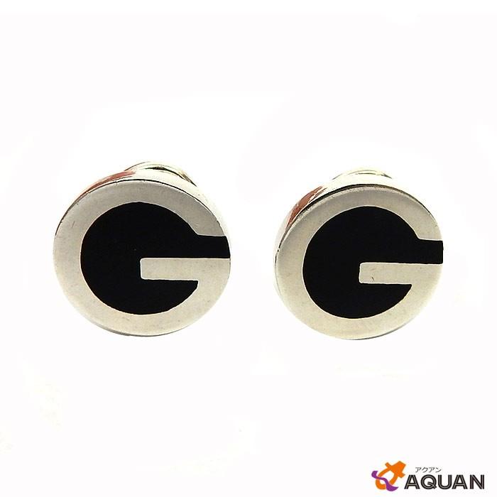 GUCCI グッチ イヤリング Gマーク ラウンド シルバー×ブラック  