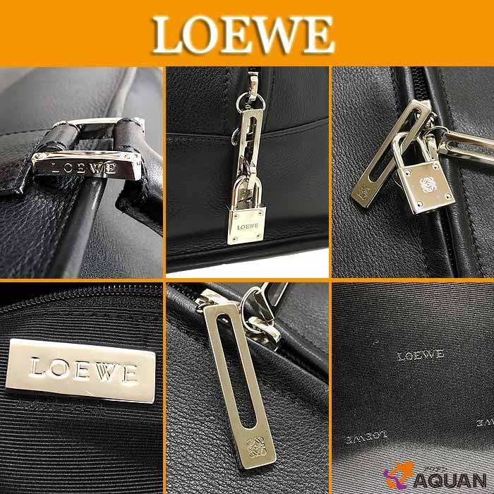 大特価セール！　LOEWE  ロエベ　アマソナ　メンズ　レディース　ユニセックス　ボストンバッグ　旅行バッグ　レザー　ブラック　送料込み｜aquankyoya｜03