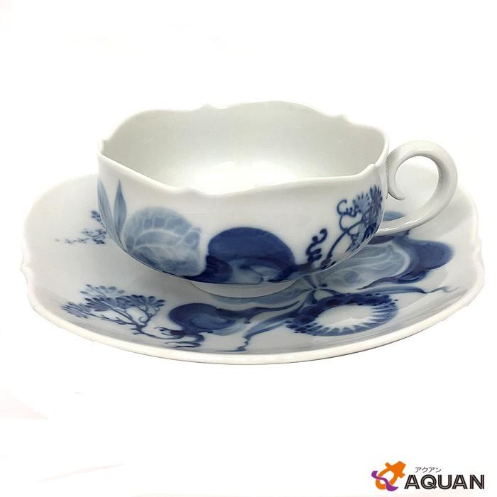 未使用】Meissen ブルーオーキッド ティーカップ&ソーサー 3客セット