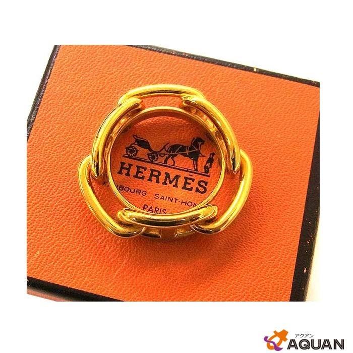 HERMES セール エルメス シェーヌダンクル スカーフリング ゴールド 