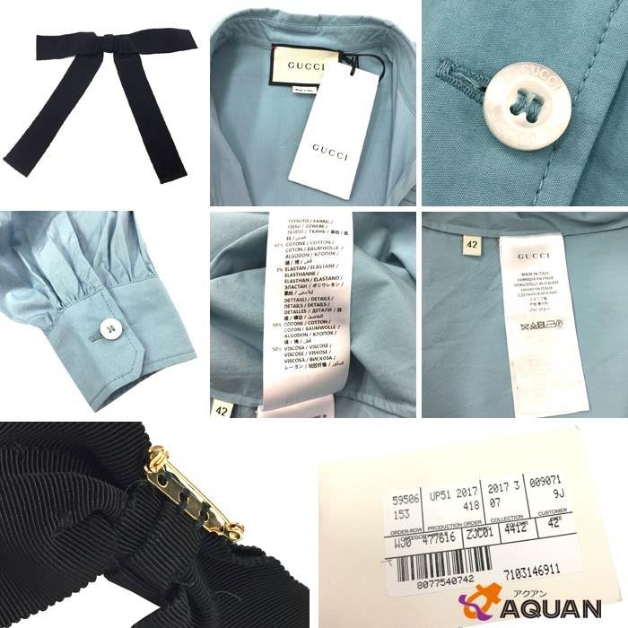 GUCCI GUCCI グッチ フリル リボン シャツ ブラウス レディース GUCCI GUCCI グッチ フリル リボン シャツ ブラウス レディース