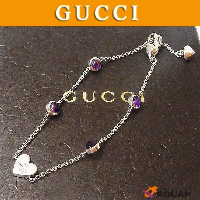 GUCCI GUCCI グッチ ブレスレット ハート アメジスト シルバー AG925 