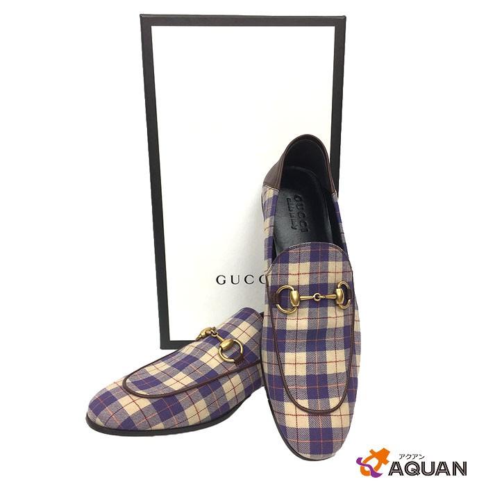 Gucci グッチ ローファー 靴 シューズ メンズ チェック ビット 表記サイズ7 5 レザー ウール パープル ベージュ ブラウン 未使用 送料込み Aq2985 ブランド 着物館アクアン京や 通販 Yahoo ショッピング