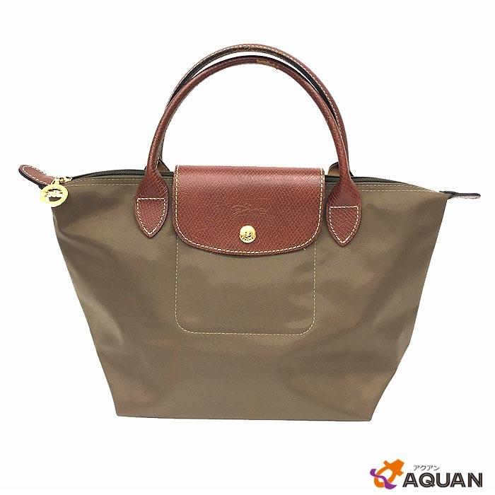 Longchamp ロンシャン ル プリアージュ ハンドバッグs トートバッグs ナイロントート トートバッグ ナイロンキャンバス レザー カーキ ブラウン Aq3108 ブランド 着物館アクアン京や 通販 Yahoo ショッピング
