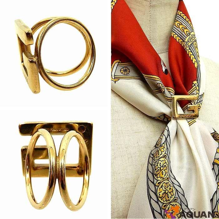 GUCCI GUCCI グッチ スカーフリング スカーフ留め Gロゴ 真鍮 GUCCI GUCCI グッチ スカーフリング スカーフ留め Gロゴ 真鍮