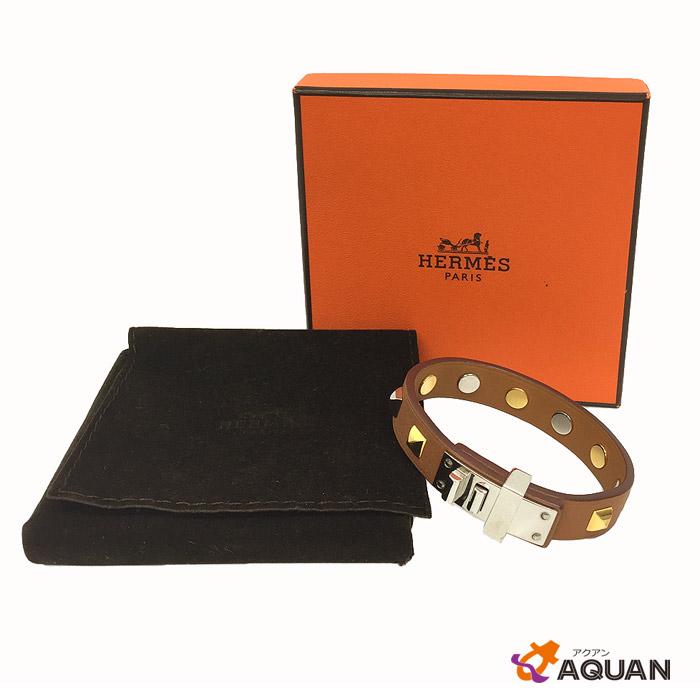 セール レア物 HERMES エルメス ミニドッグ スクエアクルー T2 ブレスレット レザー スタッズ バングル アクセサリー aq3226  :aq3226:ブランド&着物館アクアン京や - 通販 - Yahoo!ショッピング
