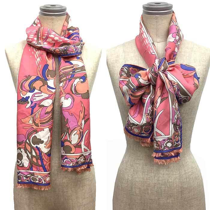 EMILIO PUCCI 長方形スカーフ赤系