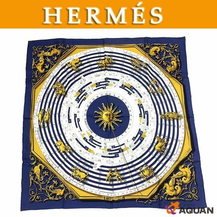 HERMES HERMES エルメス シルクスカーフ 大判スカーフ カレ 星座柄 