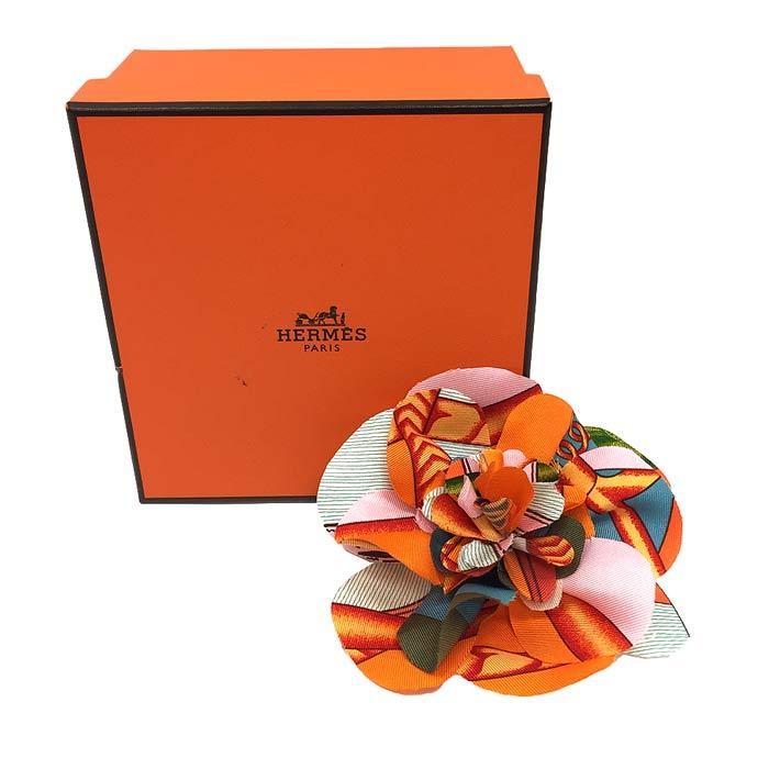 Hermes エルメス ヘアクリップ 髪飾り Flora フローラ コサージュ ブローチ ヘアアクセサリー シルク オレンジ系 マルチカラー 未使用 Aq3572 ブランド 着物館アクアン京や 通販 Yahoo ショッピング