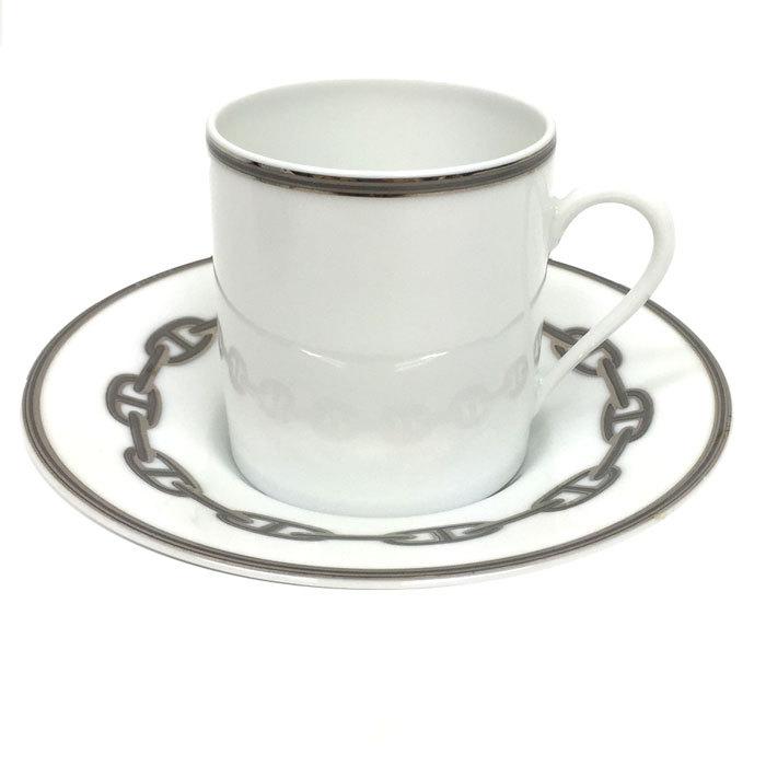 Hermes エルメス カップ ソーサー C S デミカップ ソーサー シェーヌダンクル Chaine D Ancre ホワイト プラチナ 陶器 食器 未使用 Aq3596 ブランド 着物館アクアン京や 通販 Yahoo ショッピング