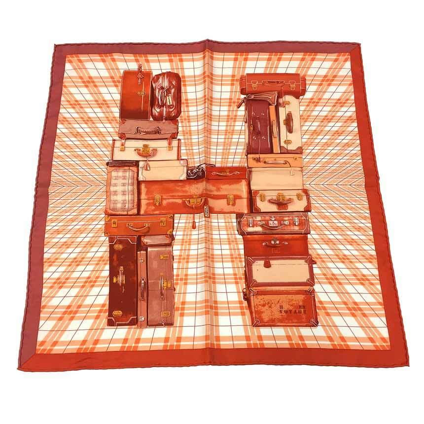 HERMES エルメス カレ45 ミニカレ スカーフ H EN VOYAGE 旅する 