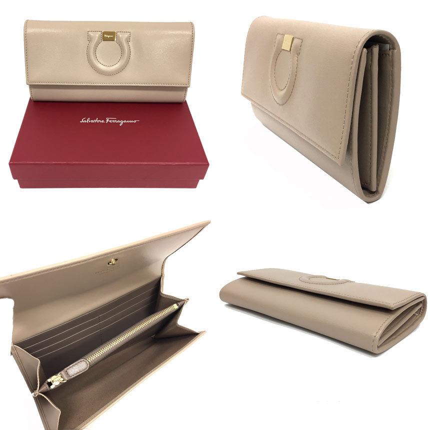 Salvatore Ferragamo フェラガモ 長財布 2つ折長財布 ガンチョシティ 