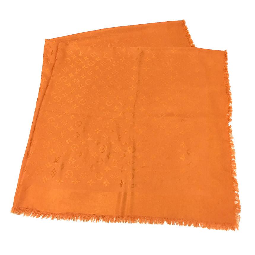 ルイヴィトン　ショール　　オレンジ 中古・古着通販】LOUIS VUITTON (ルイ ヴィトン) 大判ストール