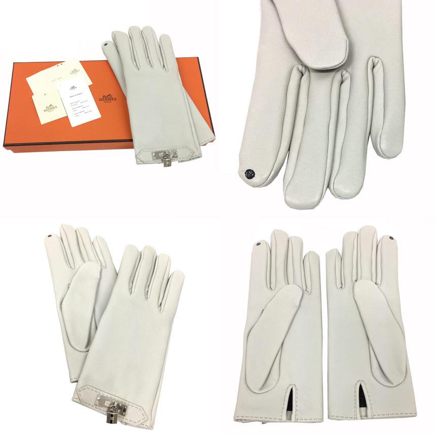 Hermes エルメス 手袋 新品 レディースファッション グローブ ソヤ Gants Femme Aq3841 Hermes Soya ラムスキンレザー グリペルル