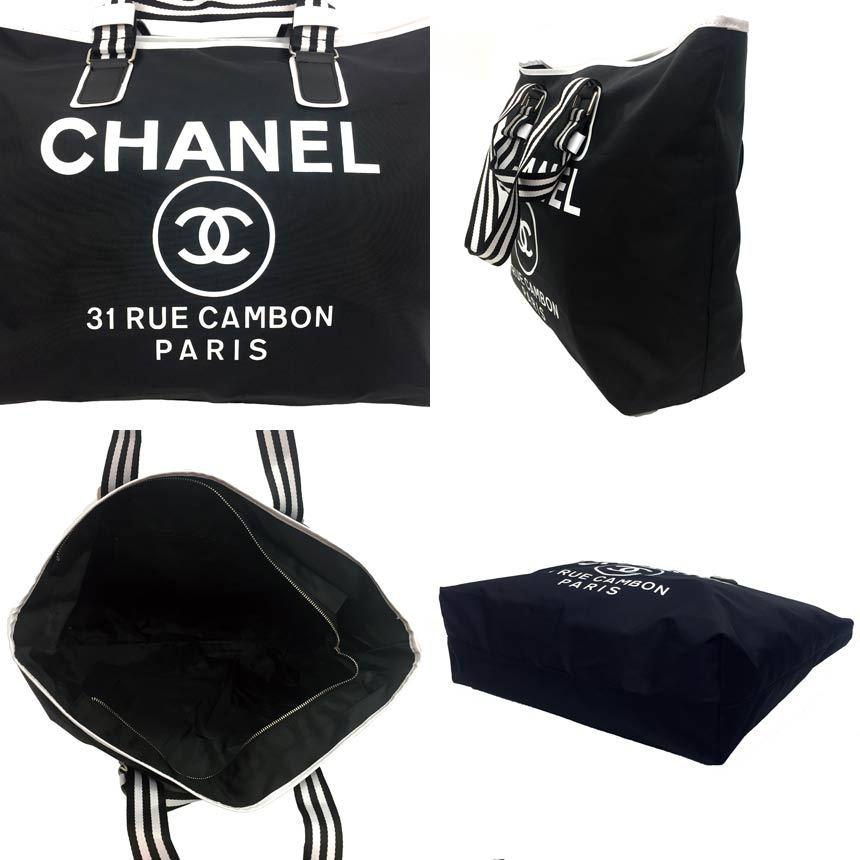 CHANEL CHANEL シャネル ノベルティ トートバッグ 黒 ブラック CHANEL CHANEL シャネル ノベルティ トートバッグ 黒 ブラック