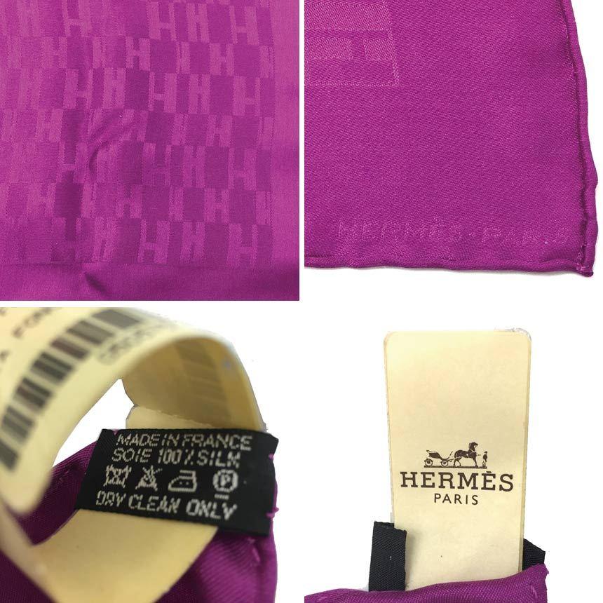 HERMES エルメス カレ42 カレ45 GRAND H ピンクパープル系 プチ HERMES エルメス カレ42 カレ45 GRAND H ピンクパープル系 プチ