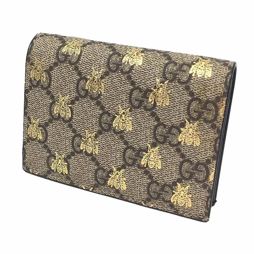 GUCCI グッチ GGスプリームキャンバス カードケース コインケース コンパクト財布 ビー ハチ 蜂 BEE 508757 PVC×レザー ベージュ系 送料込み :aq4087:ブランド&着物館アクアン京や - 通販 - Yahoo!ショッピング