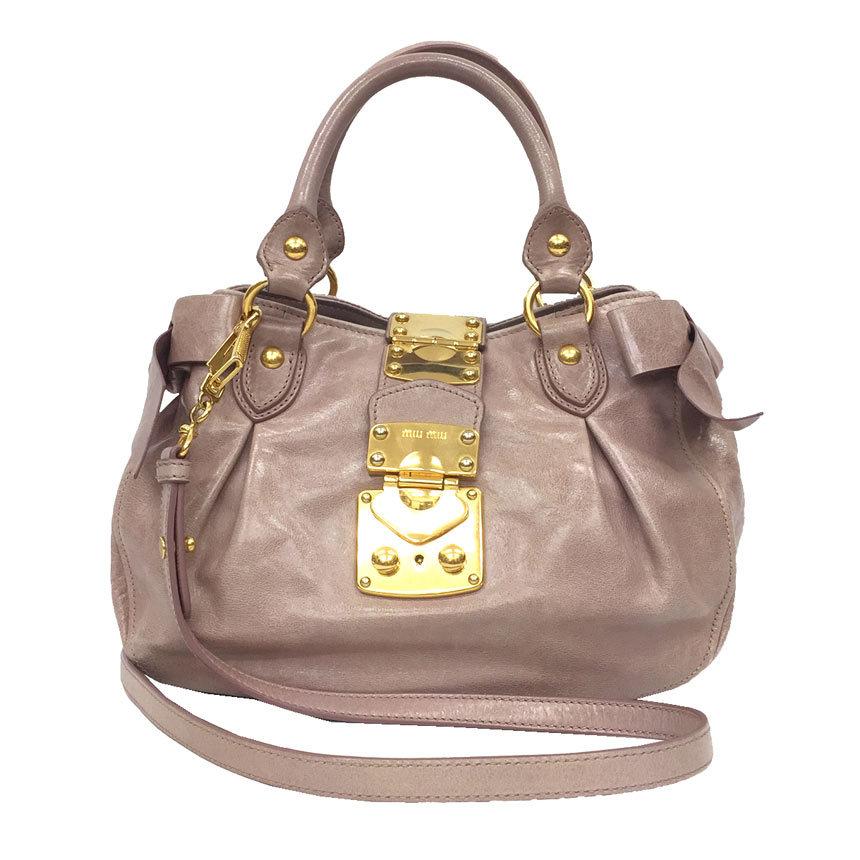 miumiu ミュウミュウ サイドリボン 2WAYハンドバッグ ショルダー  