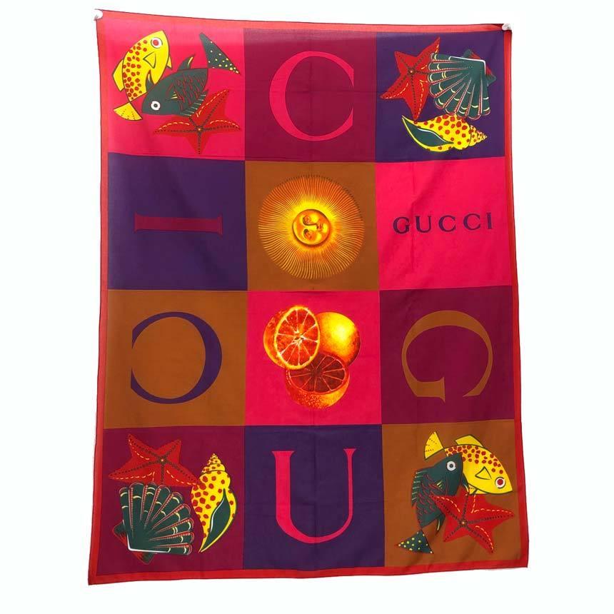 GUCCI セール グッチ コットンスカーフ 超大判ストール ショール 