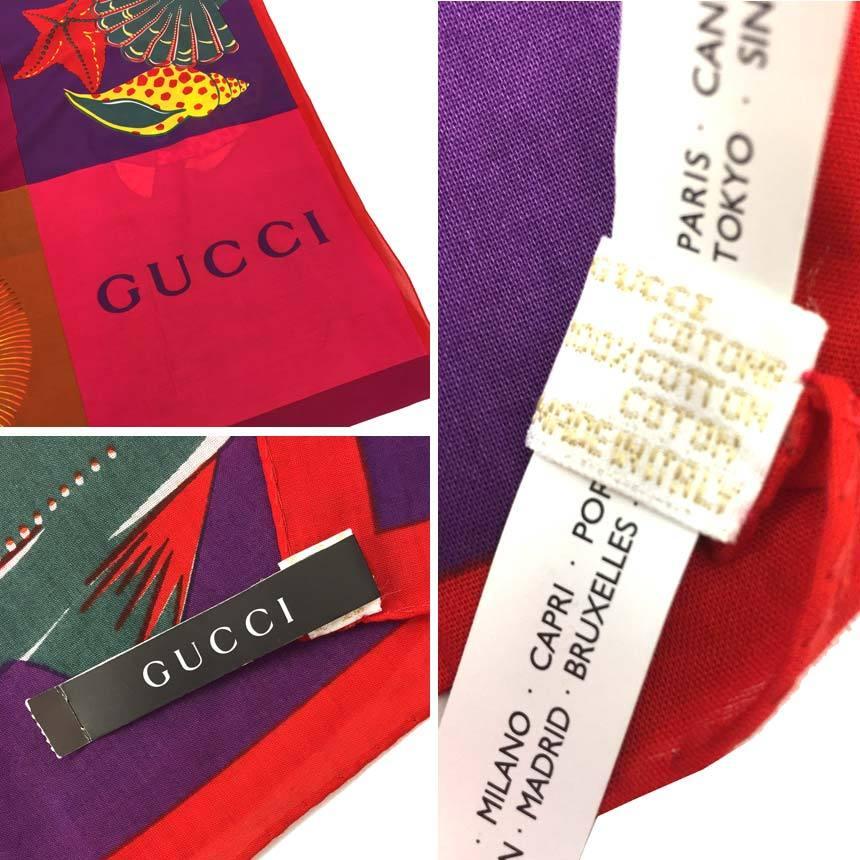 GUCCI セール グッチ コットンスカーフ 超大判ストール ショール 
