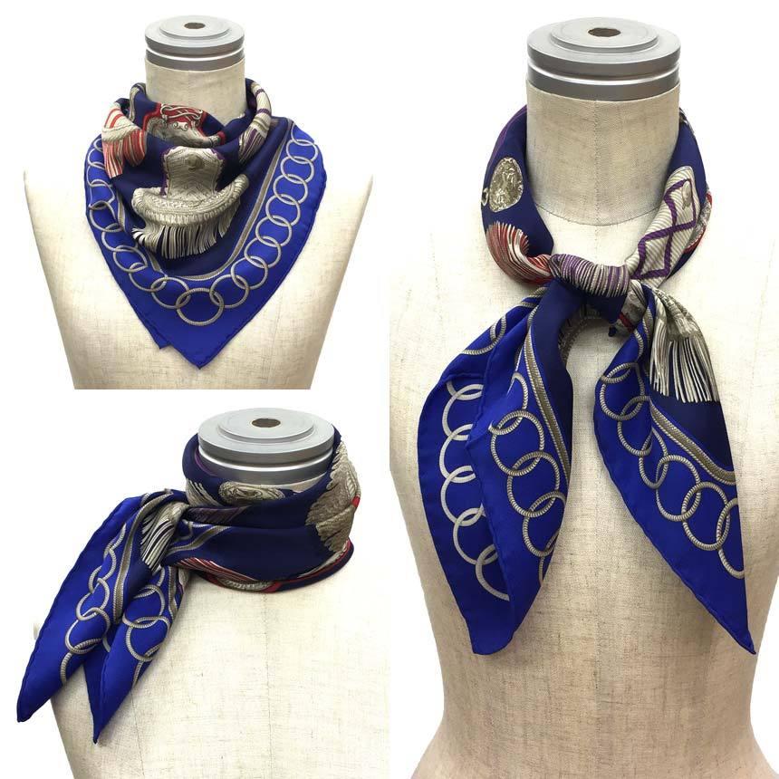 送料無料 HERMES エルメス スカーフ カレ65 Epaulettes 肩章