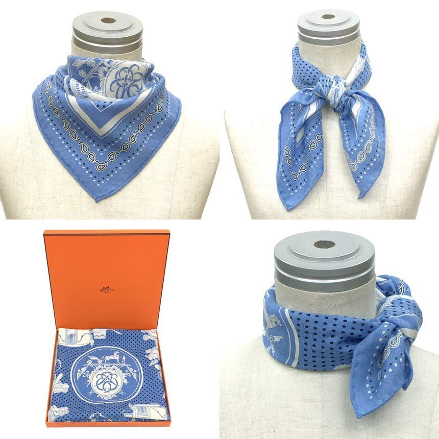 送料無料 HERMES エルメス スカーフ カレ55 Bandana Carre 55 バンダナ Ex-Libris BANDANA エクスリブリス  馬車 美品