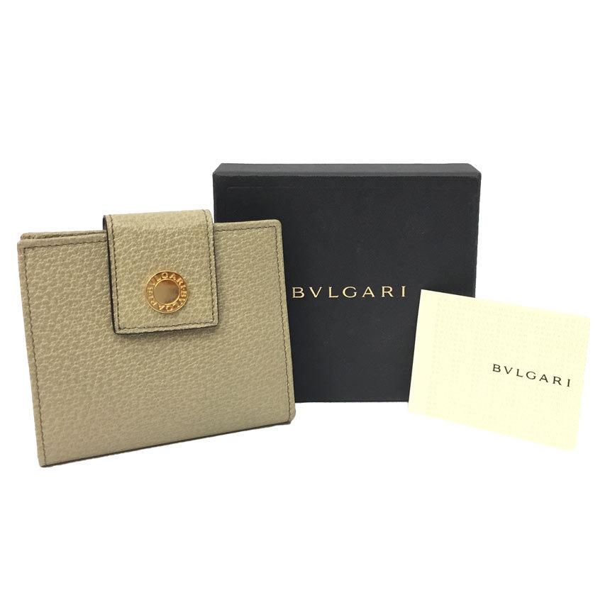 BVLGARI ブルガリ 折財布 クラシコ 20409 レザー グレージュ ユニ 