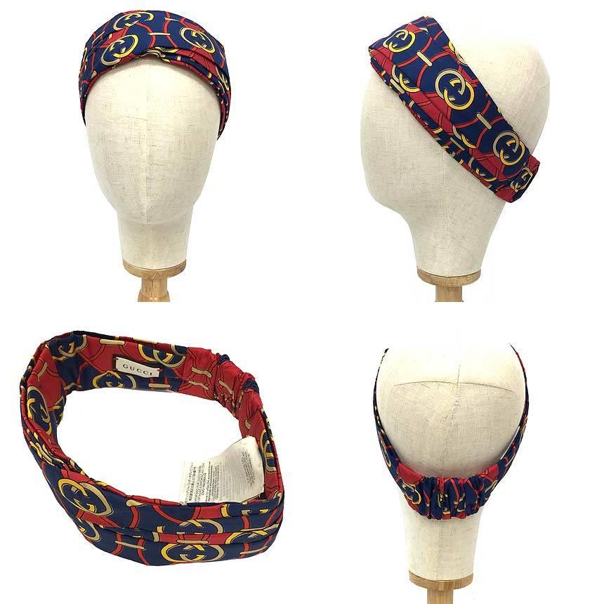 セール GUCCI グッチ インターロッキングG ランバス ヘアバンド 572207 