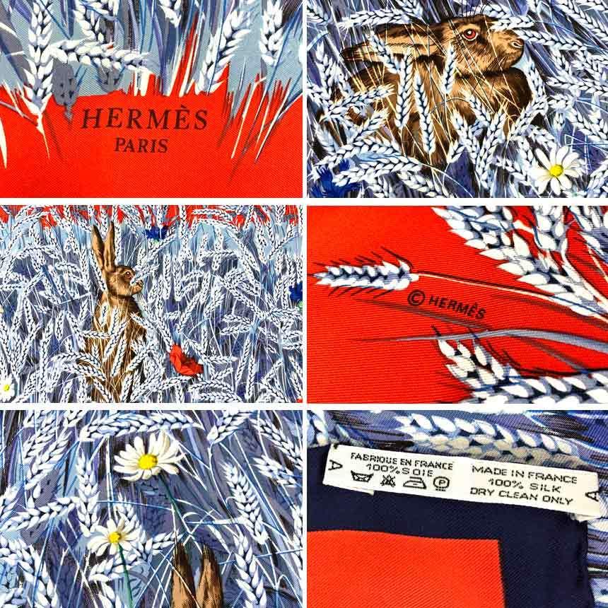 HERMES 送料無料 希少 エルメス スカーフ カレ90 Lapins Dans un HERMES 送料無料 希少 エルメス スカーフ カレ90 Lapins Dans un